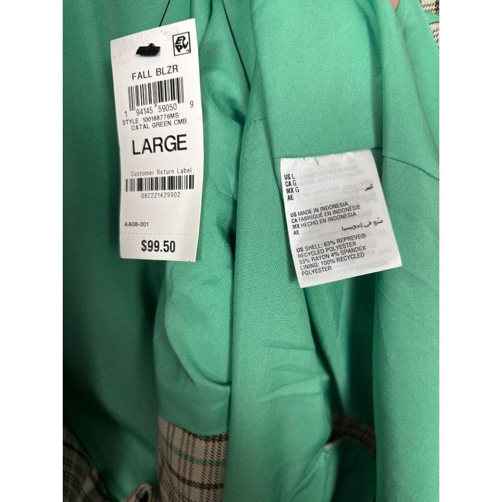 On 34th Women's Plaid Boyfriend Blazer Size Large Multicolor Single Button NWT's - Picture 7 of 8